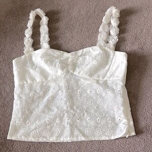 Princess Polly White Flower Tank